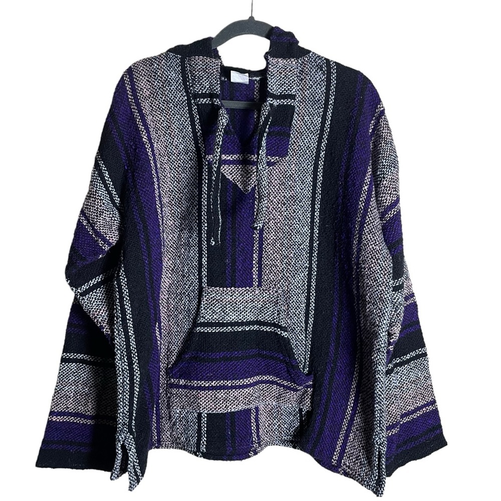 Mexican Baja Hoodie Pink Purple XL